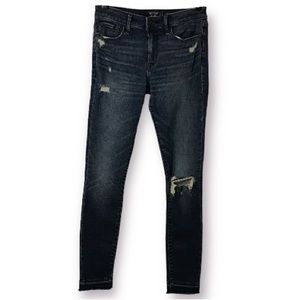 NWOT ABERCROMBIE&FITCH Harper Low Rise Super Skinny   Raw Hem Size 26